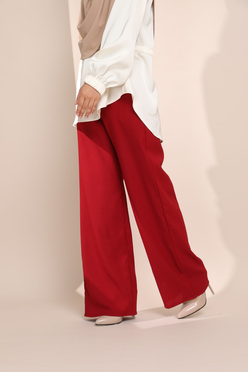 FLARE PANTS - MAROON - Image 5