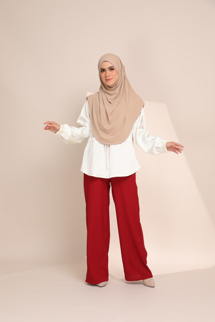 FLARE PANTS - MAROON - Image 3